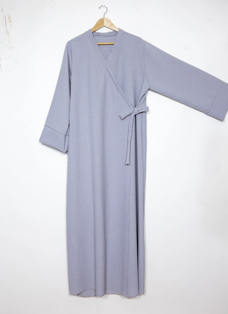 Long Large Abaya With Stitched Side Belt